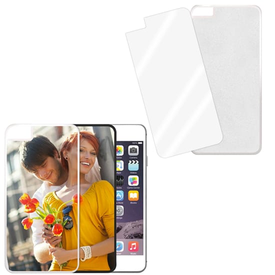 Cover bianca con piastrina stampabile - IPhone 6 Plus