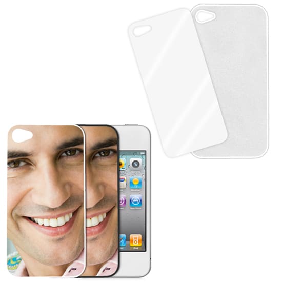 Cover bianca con piastrina stampabile - IPhone 4, 4 S