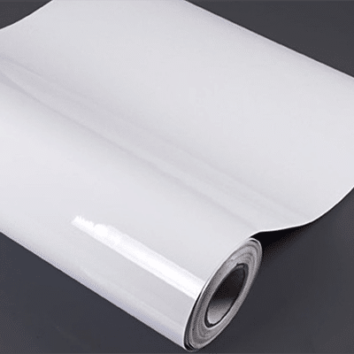 Vinyle adhésif PVC 100 microns pour l'impression et la découpe Blanc brillant pour sérigraphie