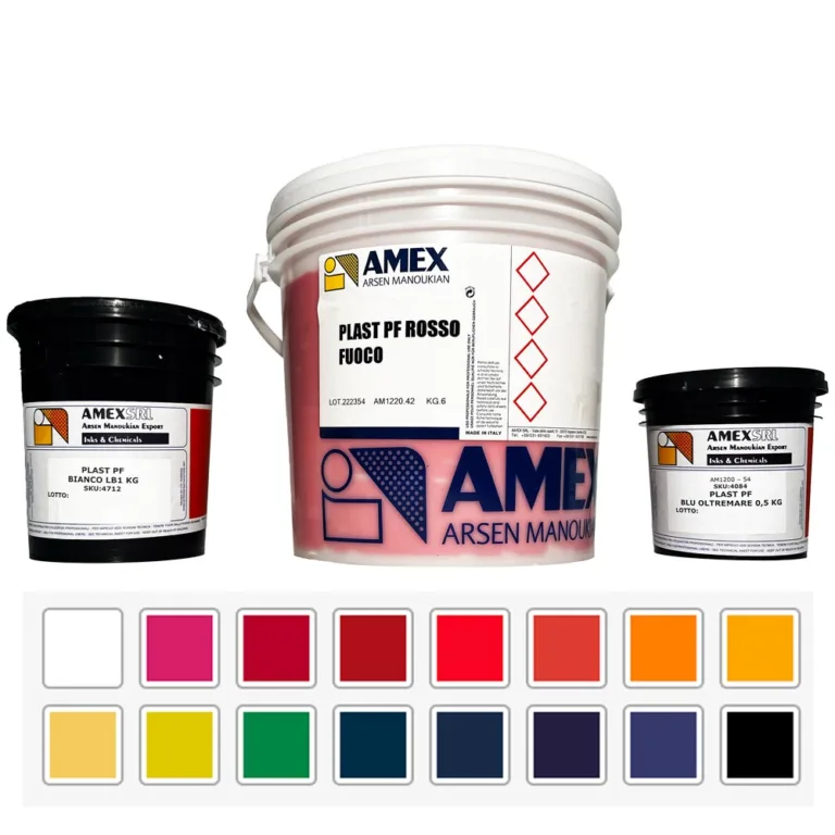 Plast Amex - Encre Plastisol - Pot de 0,5 Kg - 1 Kg - 6 Kg - 7 Kg pour sérigraphie